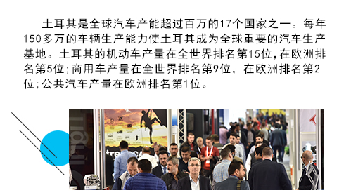 土耳其是全球汽車產能超過百萬的17個國家之一。每年150多萬的車輛生產能力使土耳其成為全球重要的汽車生產基地。土耳其的機動車產量在全世界排名第 15 位，在歐洲排名第 5 位;商用車產量在全世界排名第9位，在歐洲排名第 2位;公共汽車產量在歐洲排名第1位。